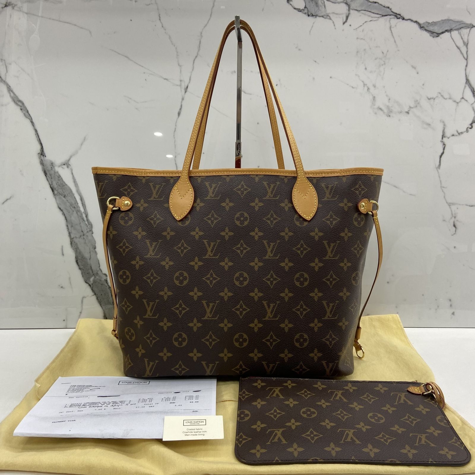 Louis Vuitton M41178 Neverfull MM Monogram Coated Canvas Tote