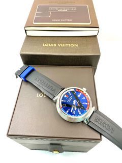 Louis Vuitton Tambour Voyage Chronograph Q102L Automatic Winding 44mm Men  Watch