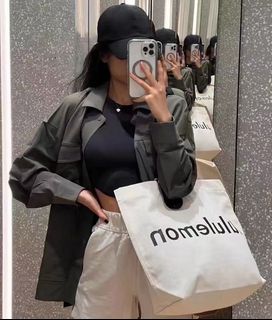 Lululemon Tote Bag 帆布袋 上機 奶粉 運動包 瑜珈 大容量旅行64201643541250110