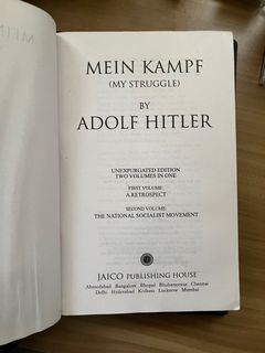MEIN KAMPF (MY STRUGGLE) BY ADOLF HITLER UNEXPURGATED EDITION