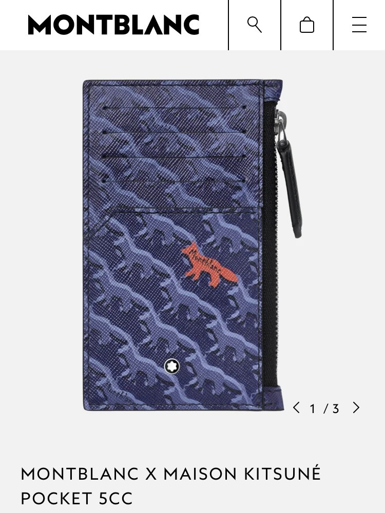 Montblanc X Maison Kitsune small wallet, Luxury, Bags & Wallets on ...