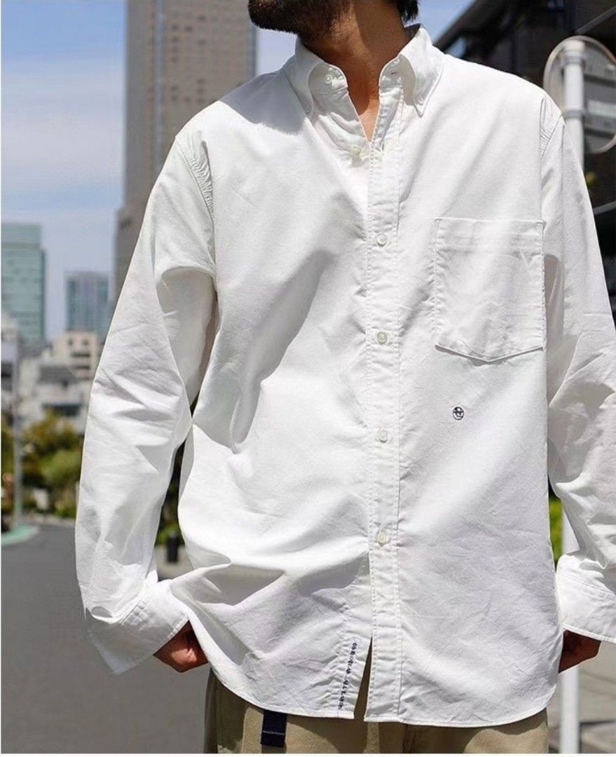 Nanamica Button Down Wind Shirt, 男裝, 上身及套裝, T-shirt、恤衫
