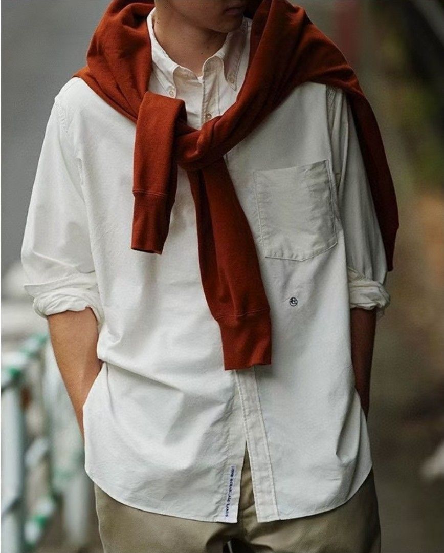 Nanamica Button Down Wind Shirt, 男裝, 上身及套裝, T-shirt、恤衫