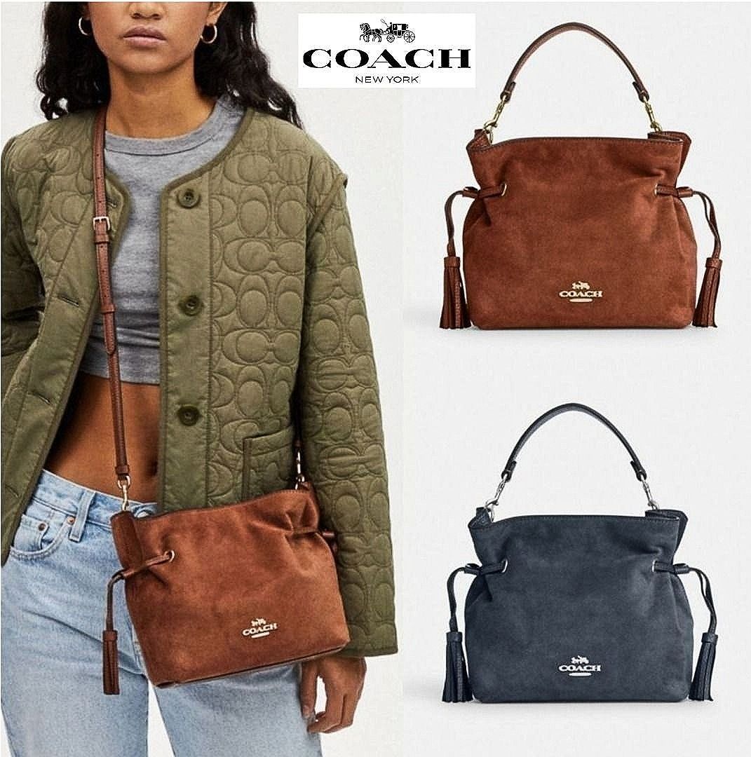 New Coach Original Classic Blue Brown Collection Andy Crossbody Top Handle Bag For Women Come With Complete Set Suitable For Gift