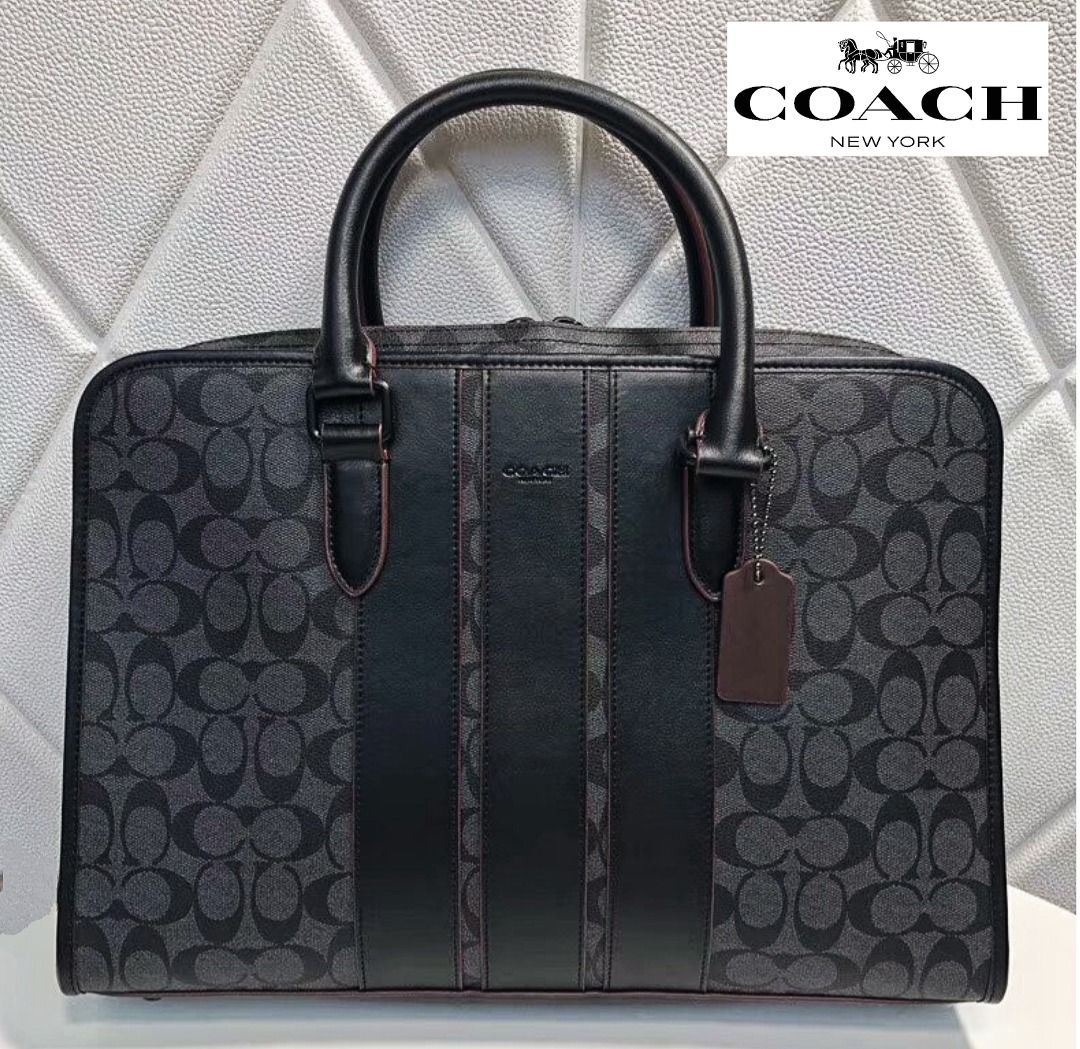 Coach Laptop Bag un Signature Canvas, Luxury, Bags & Wallets on Carousell