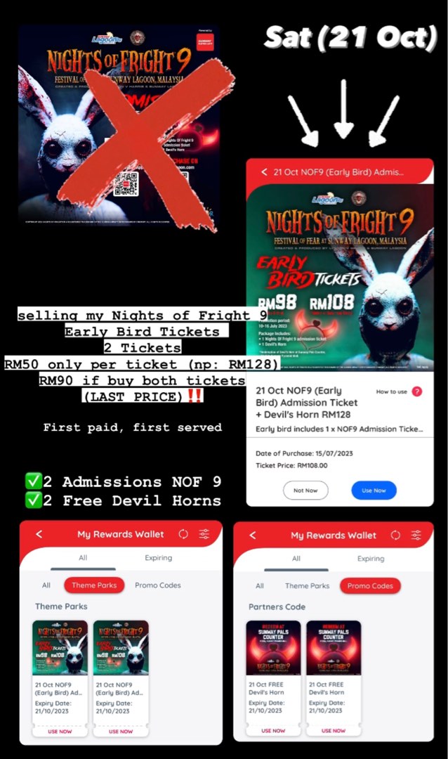 NIGHTS OF FRIGHT 9 TICKET (SAT 21 OCT 2023), Tickets & Vouchers, Event