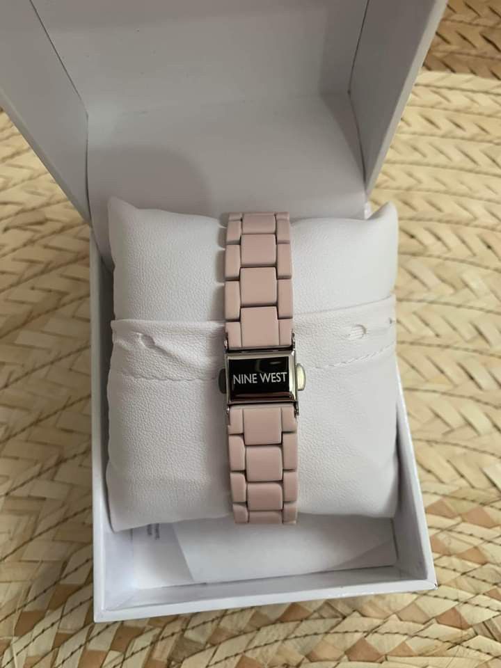 Nine West Pink Rubberized Bracelet Watch, Women's Fashion, Watches ...