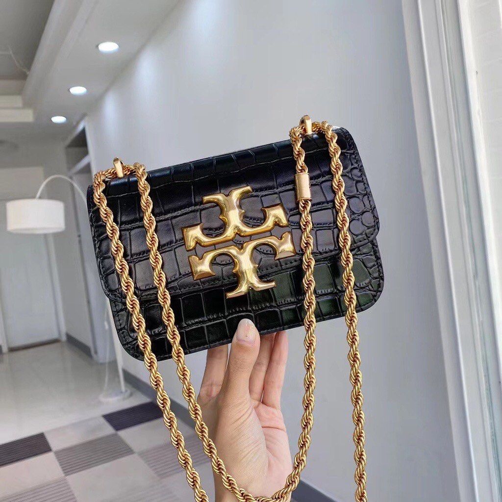 Original Tory Burch Latest Eleanor Croc Embossed Crossbody