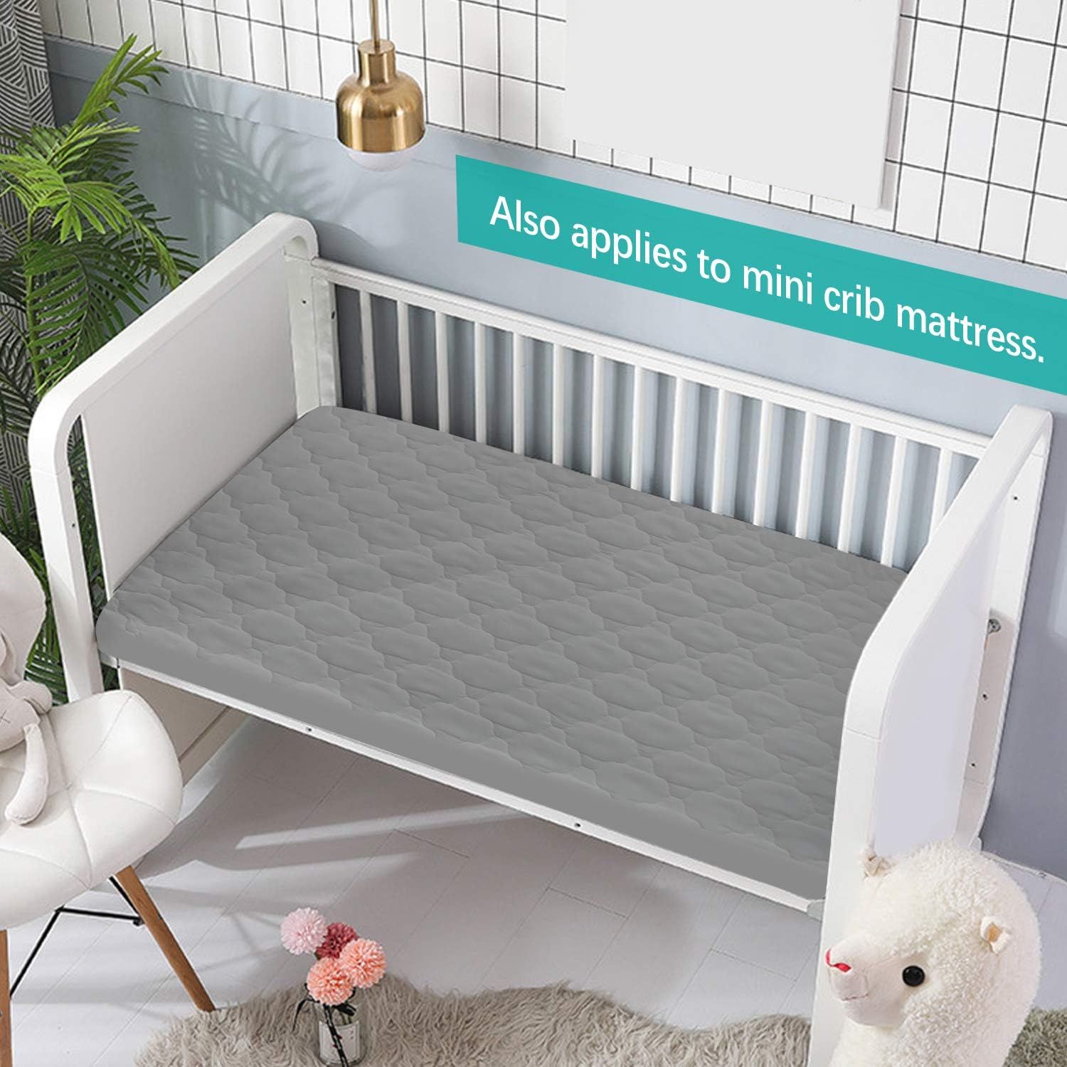 Pack n Play Sheets Quilted Waterproof Pack and Play Mattress Pad Protector Fits for Graco