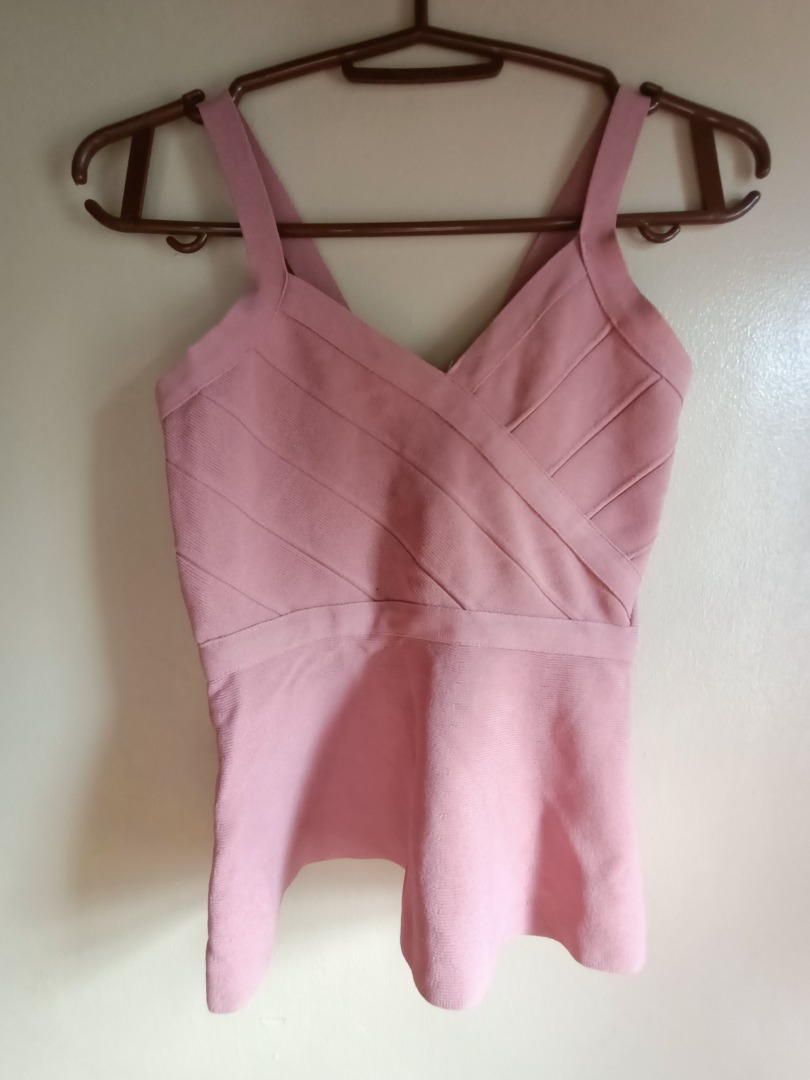 Pink & Black Graphic Long Sleeve V-Neck Top main image 1