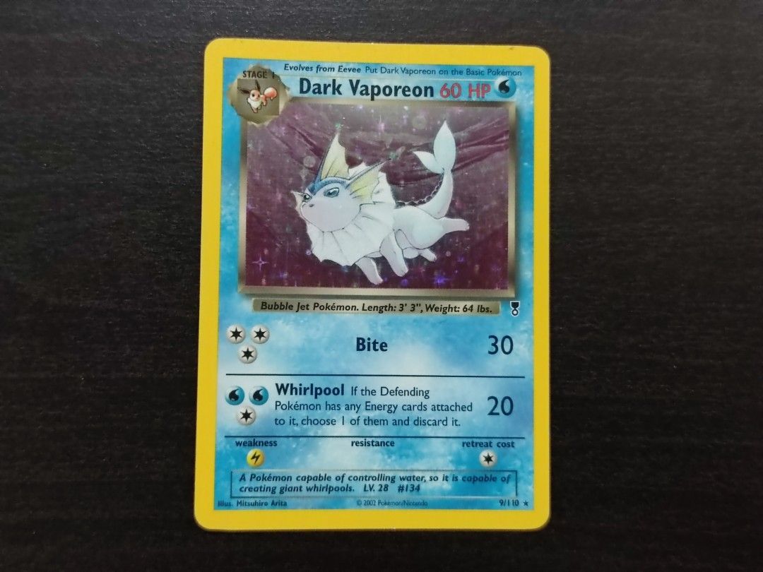 pokemon card dark vaporeon Dark Vaporeon(Holo Rare) – The Frugal Dutchman main image 0