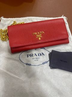 Prada Saffiano Leather Envelope Wallet on Chain Bag (SHF-97HrAQ