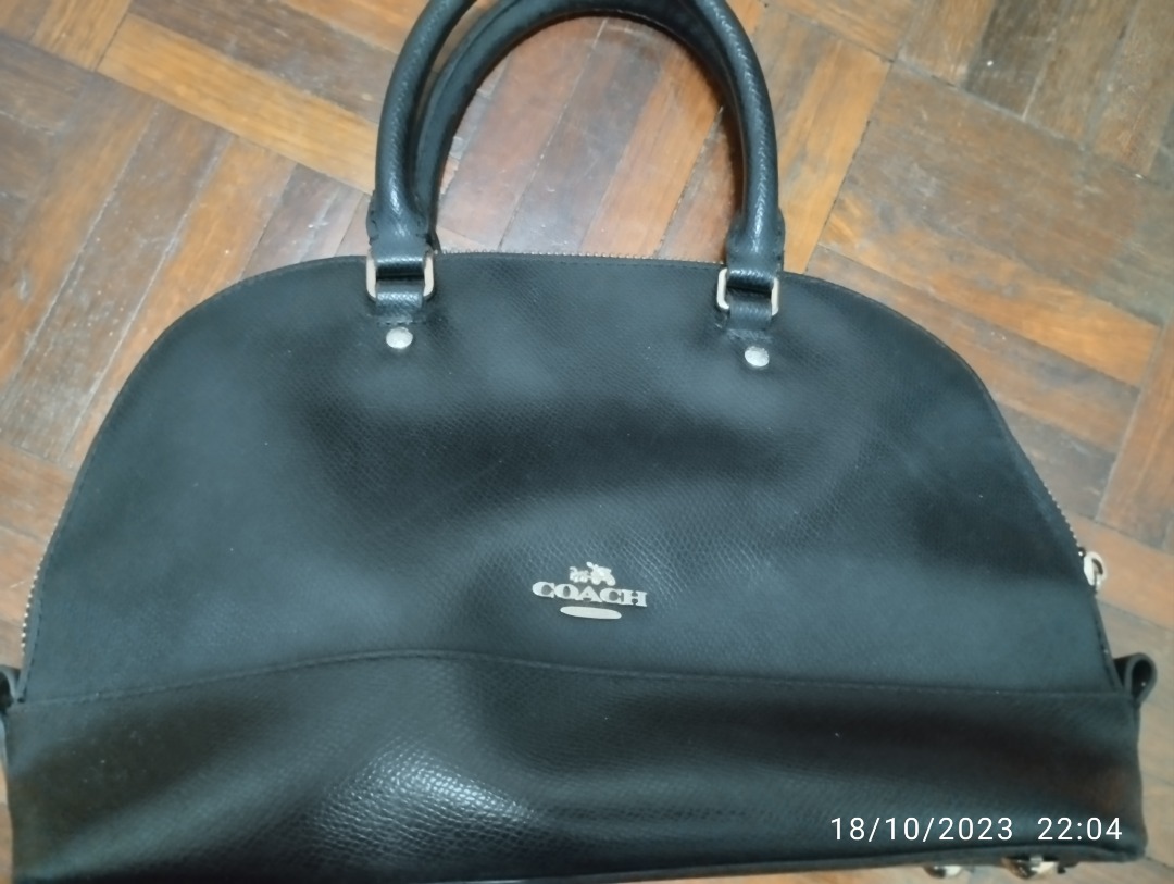 Coach F57524 Crossgrain Sierra Satchel Shoulder Handbag Black : :  Clothing, Shoes & Accessories