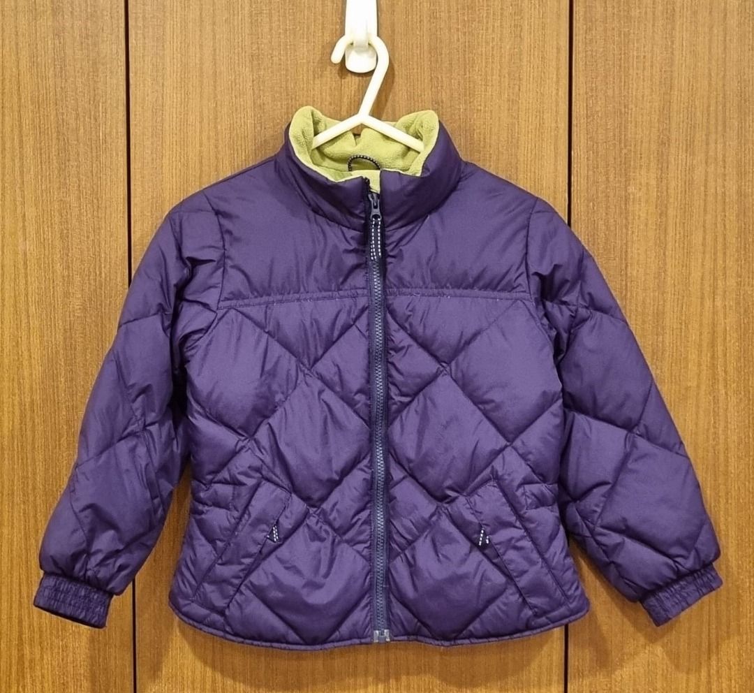 Lands End Purple Kids Quilted Jacket Goosedown Padded Winter