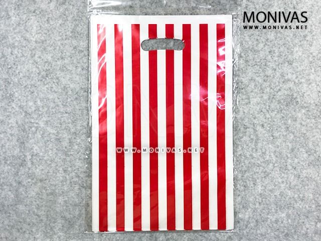 Red and on sale white striped bags