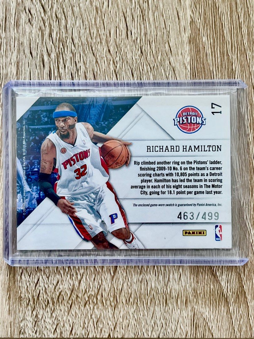Richard Rip Hamilton Panini Prestige Jersey patch card Hobbies