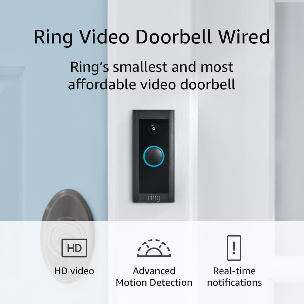 Ring Video Doorbell Wired w/ power adapter, Furniture & Home Living