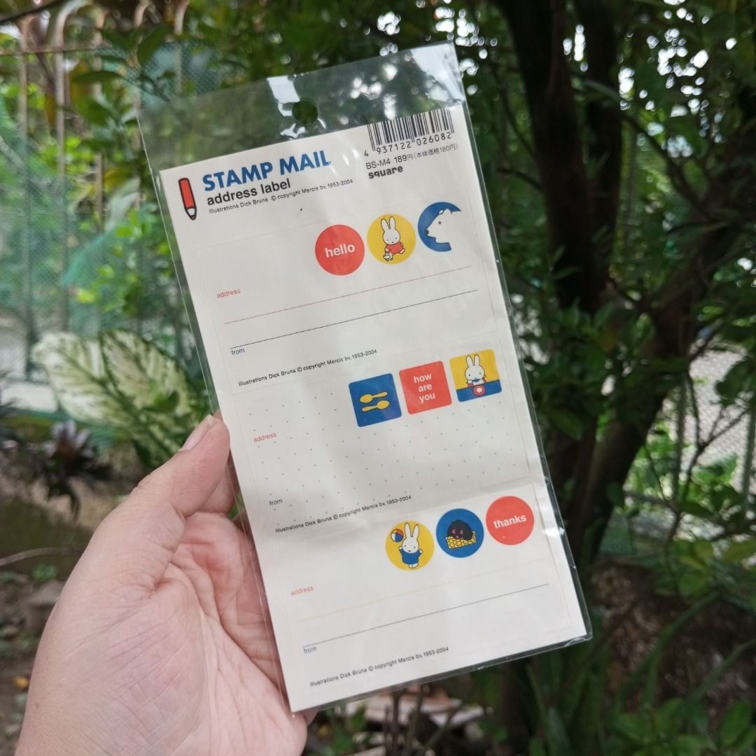 SANRIO Miffy Stamp Mail Address Label, Hobbies & Toys, Stationary & Craft, Other Stationery ...