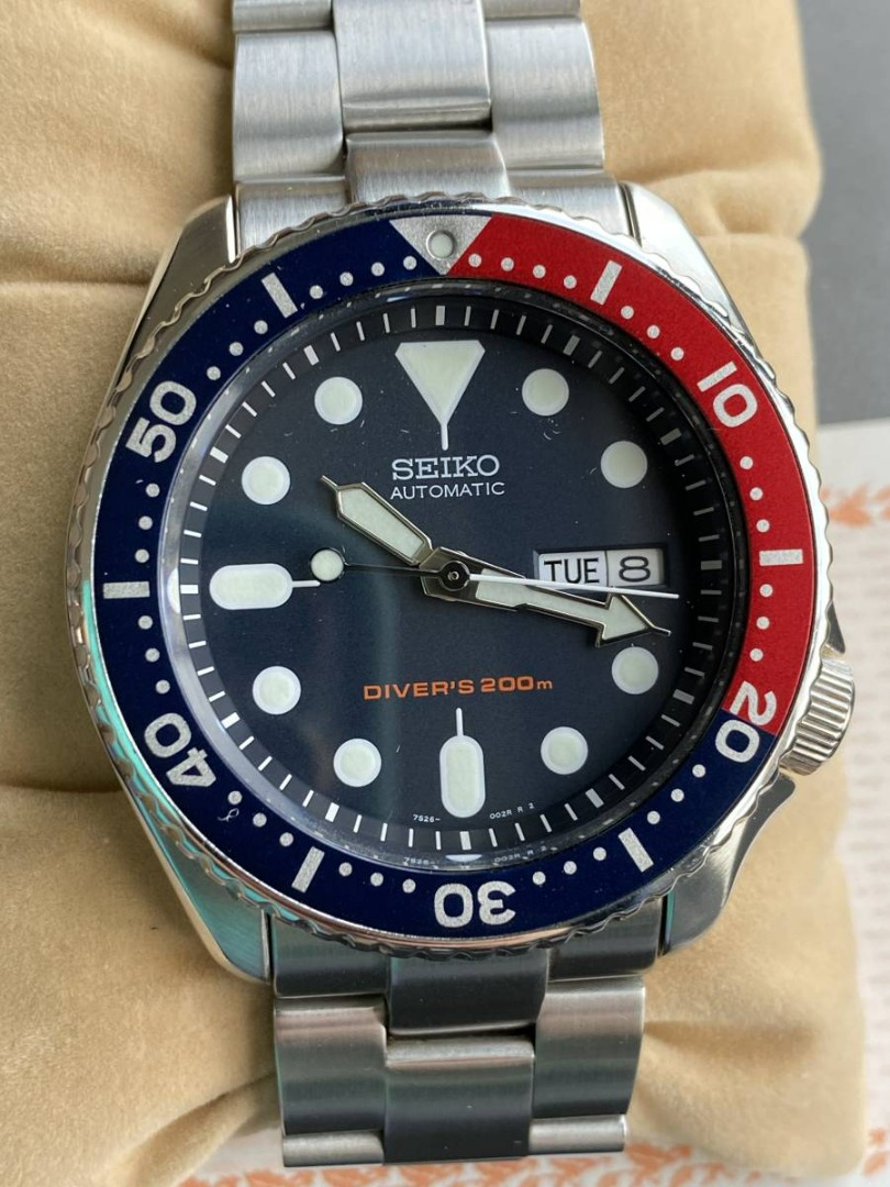 美品] オリジナル セイコー SEIKO 7s26-0020 SKX009 ネイビーボイー