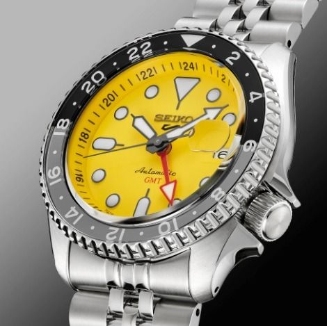 Seiko GMT SSK017J1 Made in Japan Yellow Dial Automatic Gents Sports Watch ssk017 Case Width 42.5mm