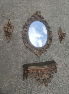 Set of Vintage mirror,scones & shelf bracket