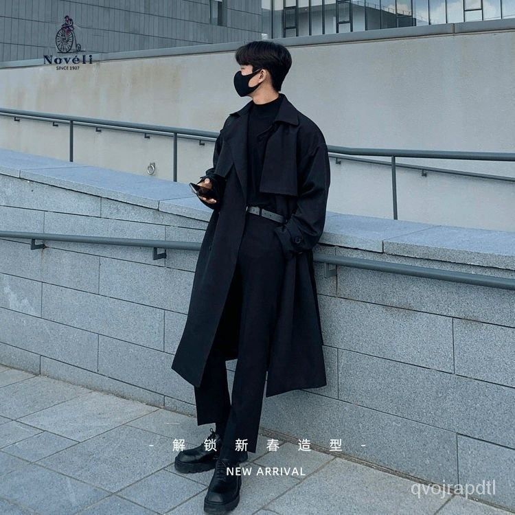 SG High Grade Trench Coat Men s Korean Style Mid Length Double Breasted Long below the Knee Overcoat Thickened Overcoat AG0877