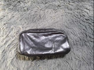 Silver Zipper Synthetic Leather Coin Purse