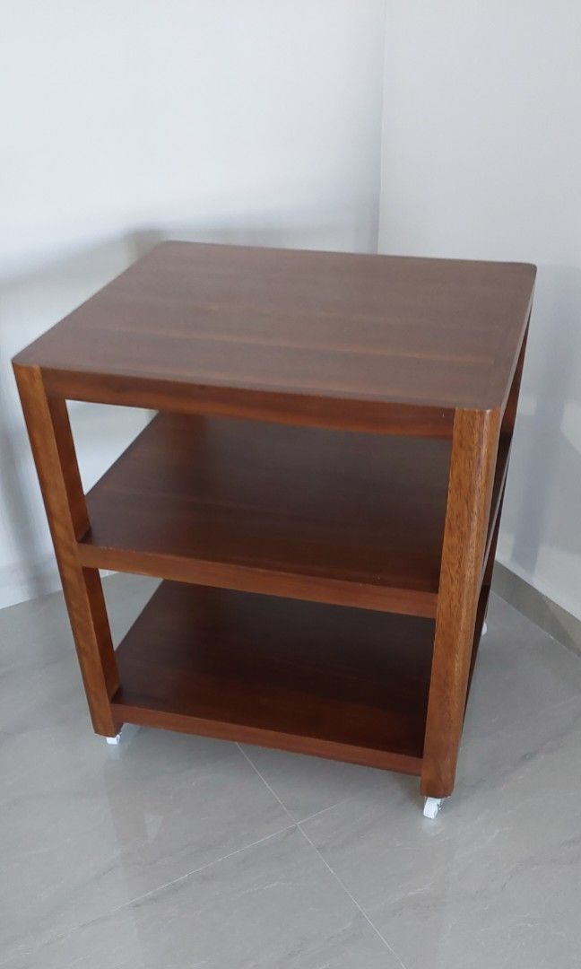 Solid Wood Side Table (Category: Tables & Sets) located in Singapore. Submitted by amakeng (Listing ID 1260987575, Image 2). Description: solid & heavy refer pic for color faded & fine scratches item sell as is.