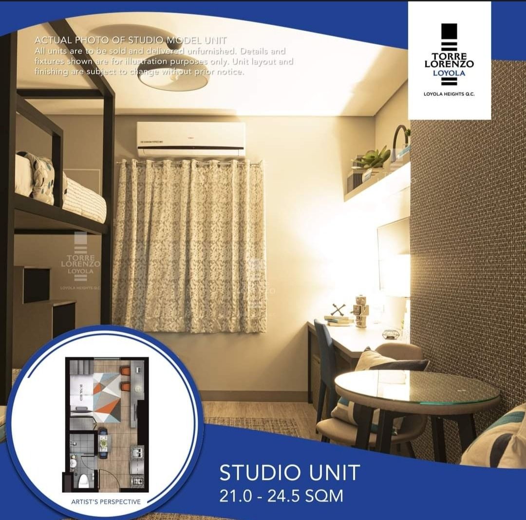 STUDIO Unit For Rent in Katipunan QC Near Ateneo, Mirriam & UP Diliman