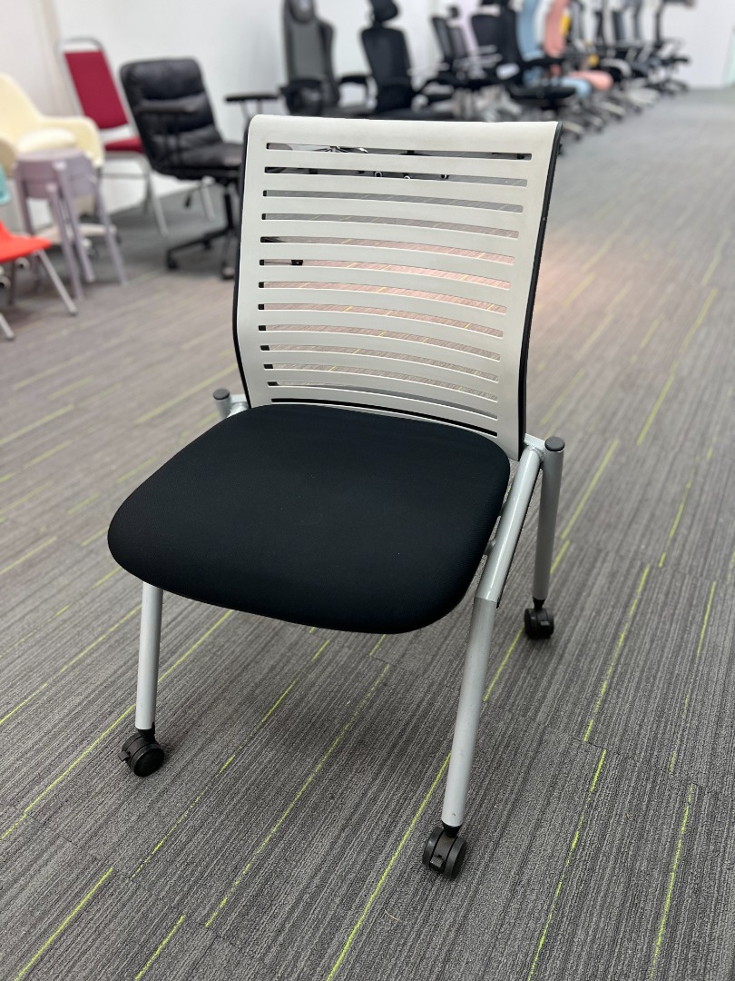 Study Chair PP with Fabric upholstery Seat comes with Castor Wheels ...