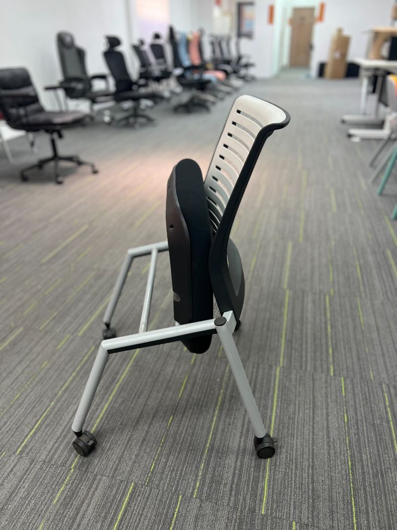 Study Chair PP with Fabric upholstery Seat comes with Castor Wheels ...