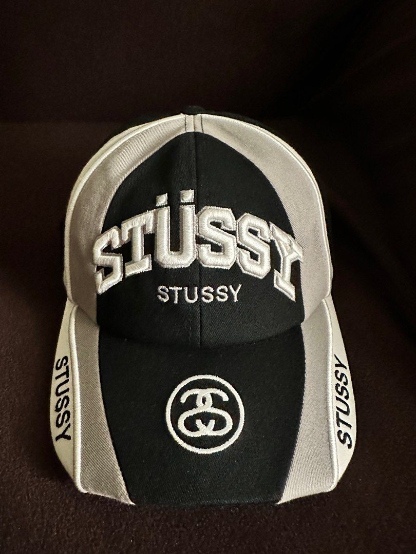 Stussy low pro souvenir strap back 黑色賽車帽, 他的時尚, 手錶及