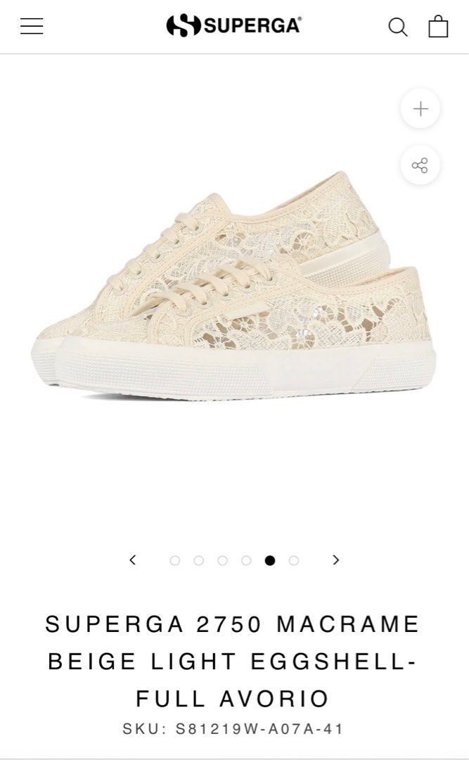 SUPERGA 2750 MACRAME BEIGE LIGHT EGGSHELL FULL AVORIO in size 40 Women s Fashion Footwear Sneakers on Carousell
