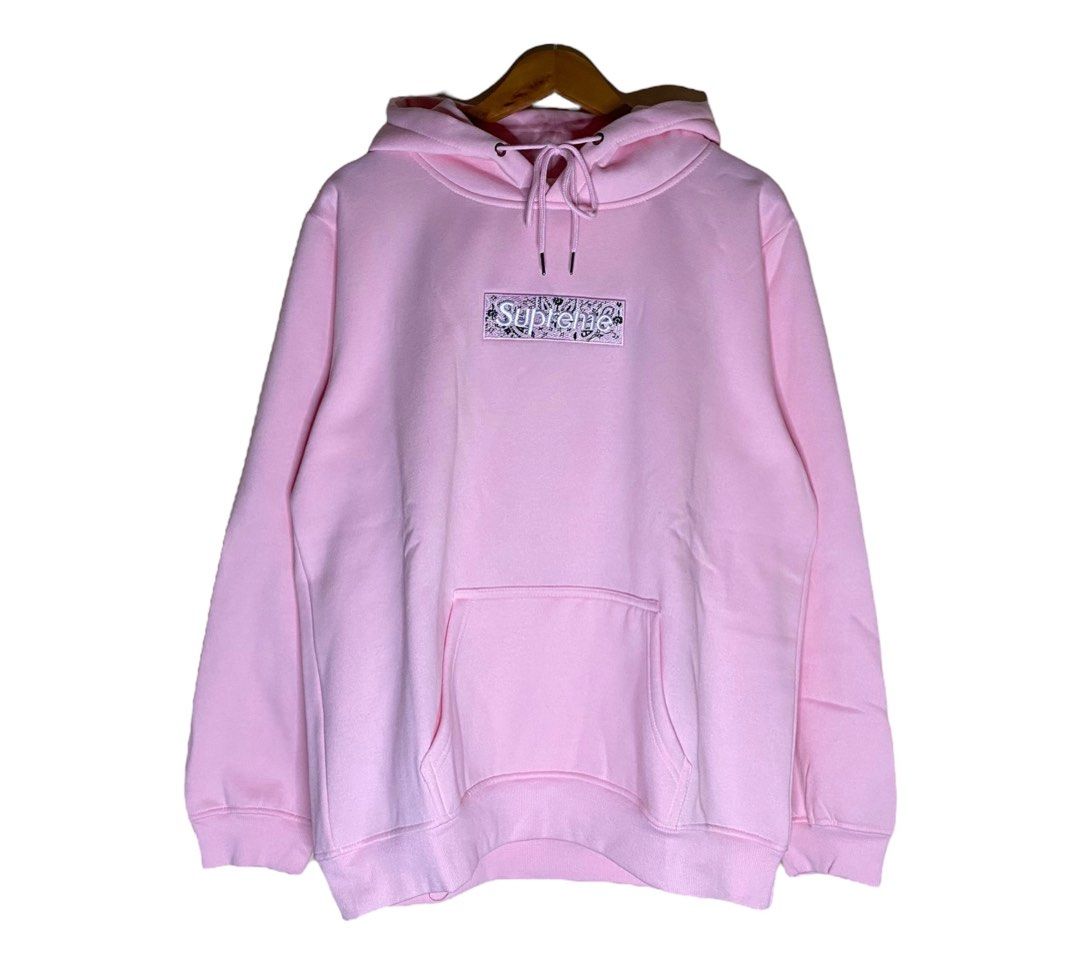 Supreme bandana box logo hooded sweatshirt pink discount