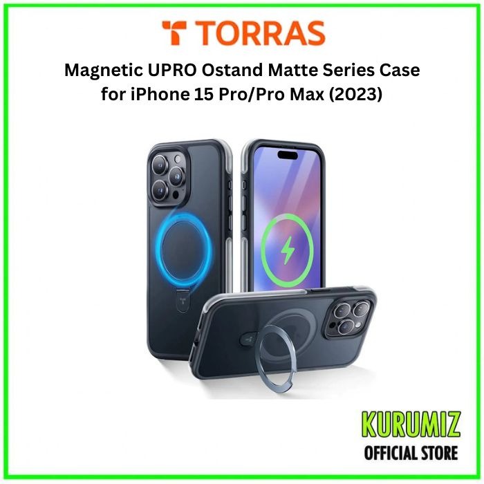 TORRAS Magnetic UPRO Ostand Matte Series Case for iPhone 15 Pro/Pro Max ...