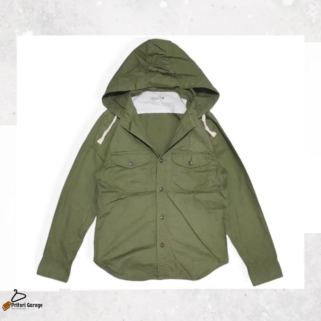 Trucker Canvas Hoodie Jacket Global Work Green Army Color