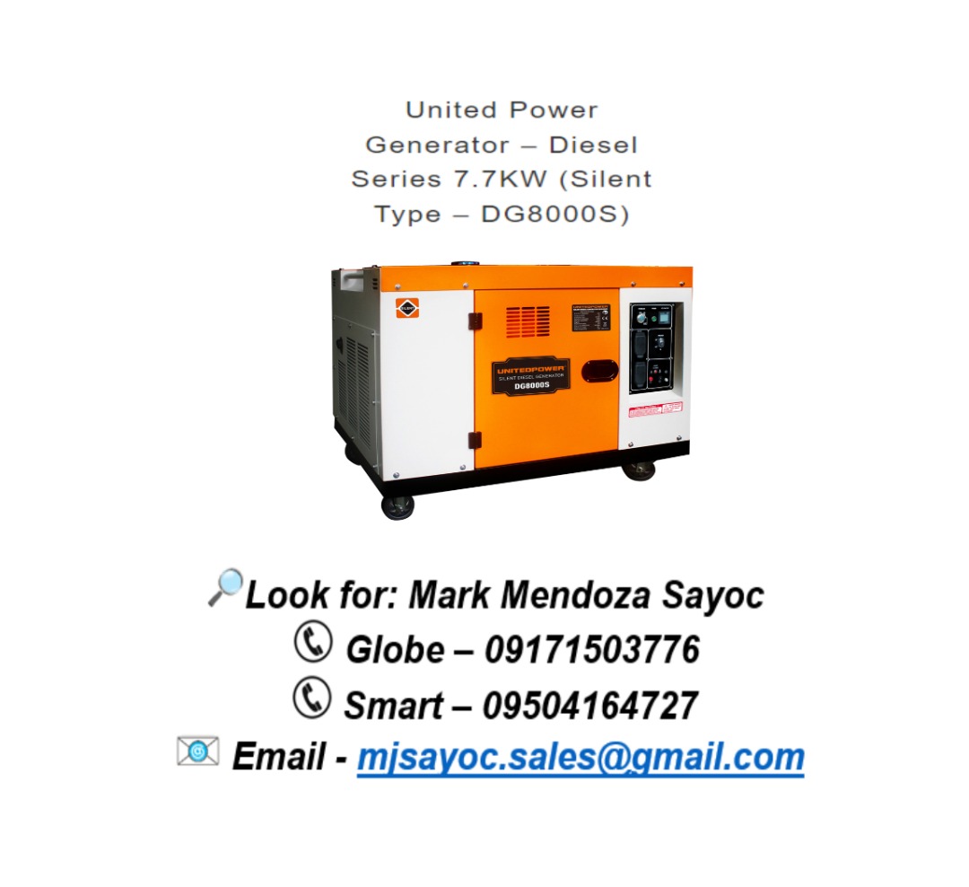 United Power Generator Diesel Series 7.7KW (Silent Type DG8000S