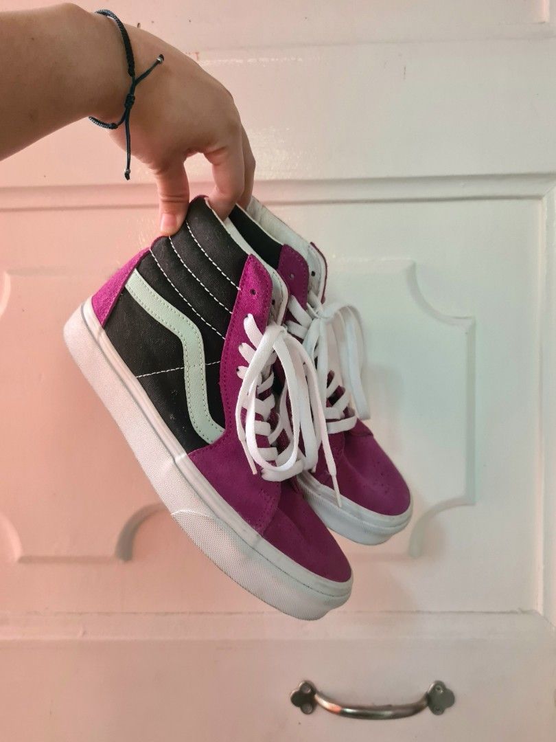 Vans sk8 hi fuschia red aqua foam blue 7W