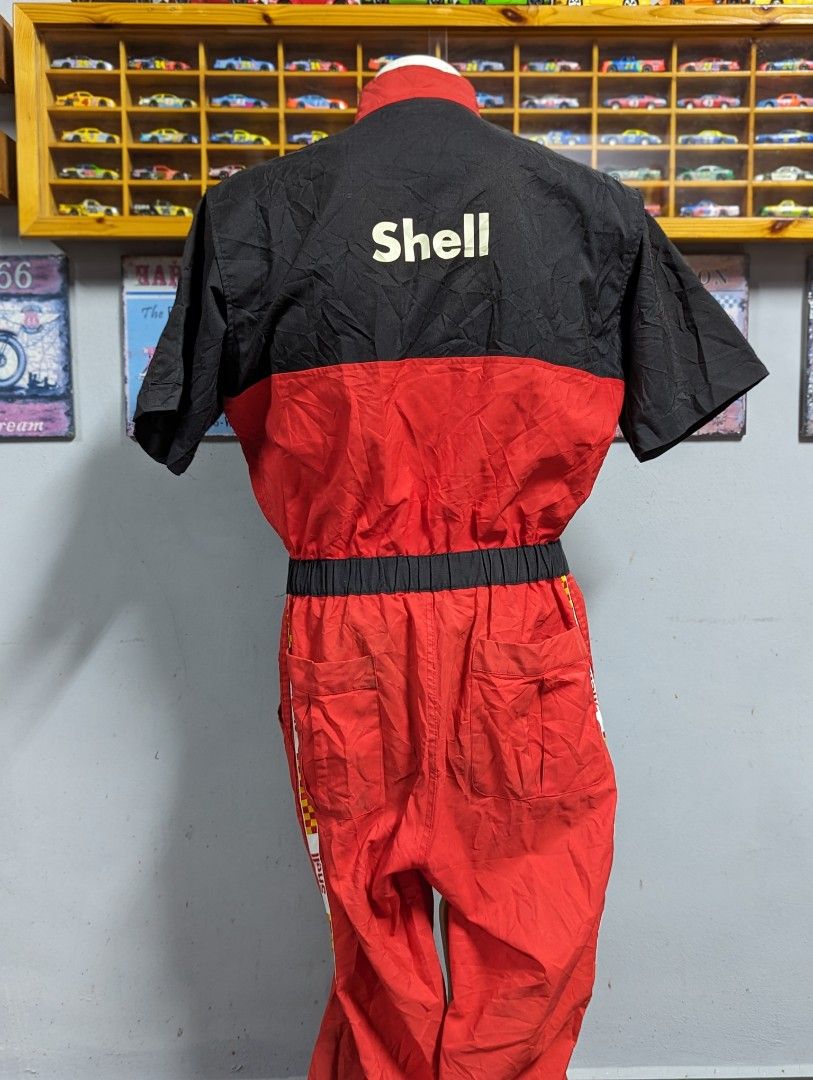90S vintage SHOWA Shell staff jacket XL Vintage JDM Japan Showa Era 1990s Formula Shell Sekiyu Service Jacket Red