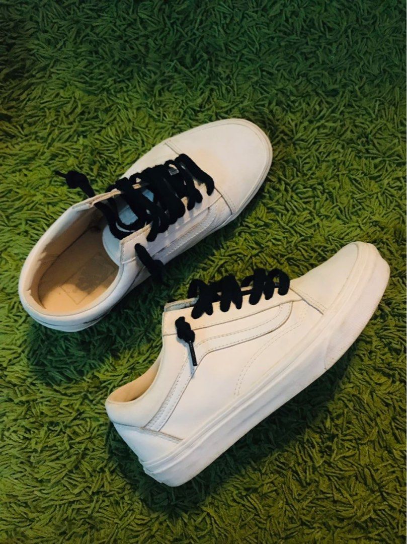 White Leather Vans