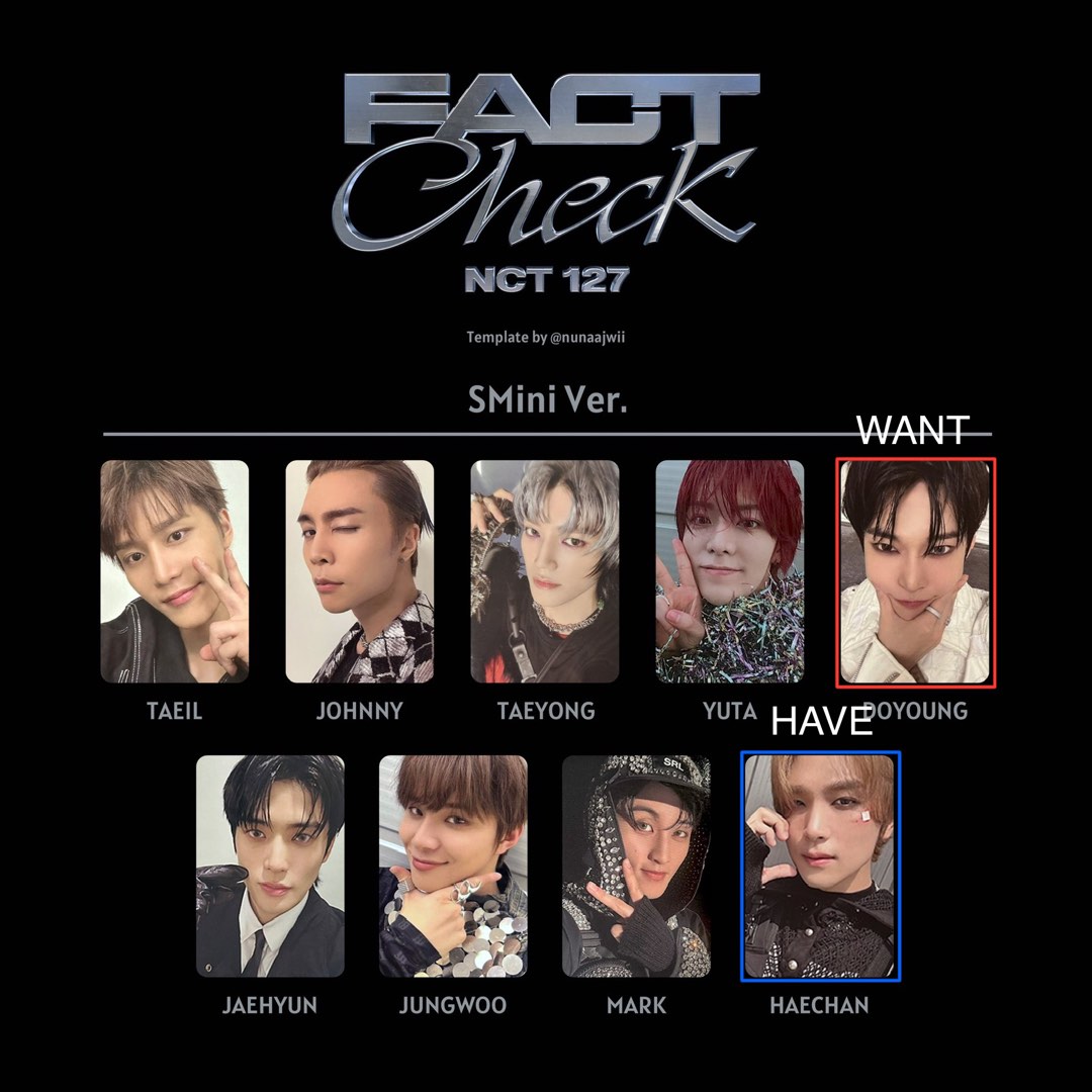 wtt nct 127 nct127 fact check album smini ver pc photocard doyoung