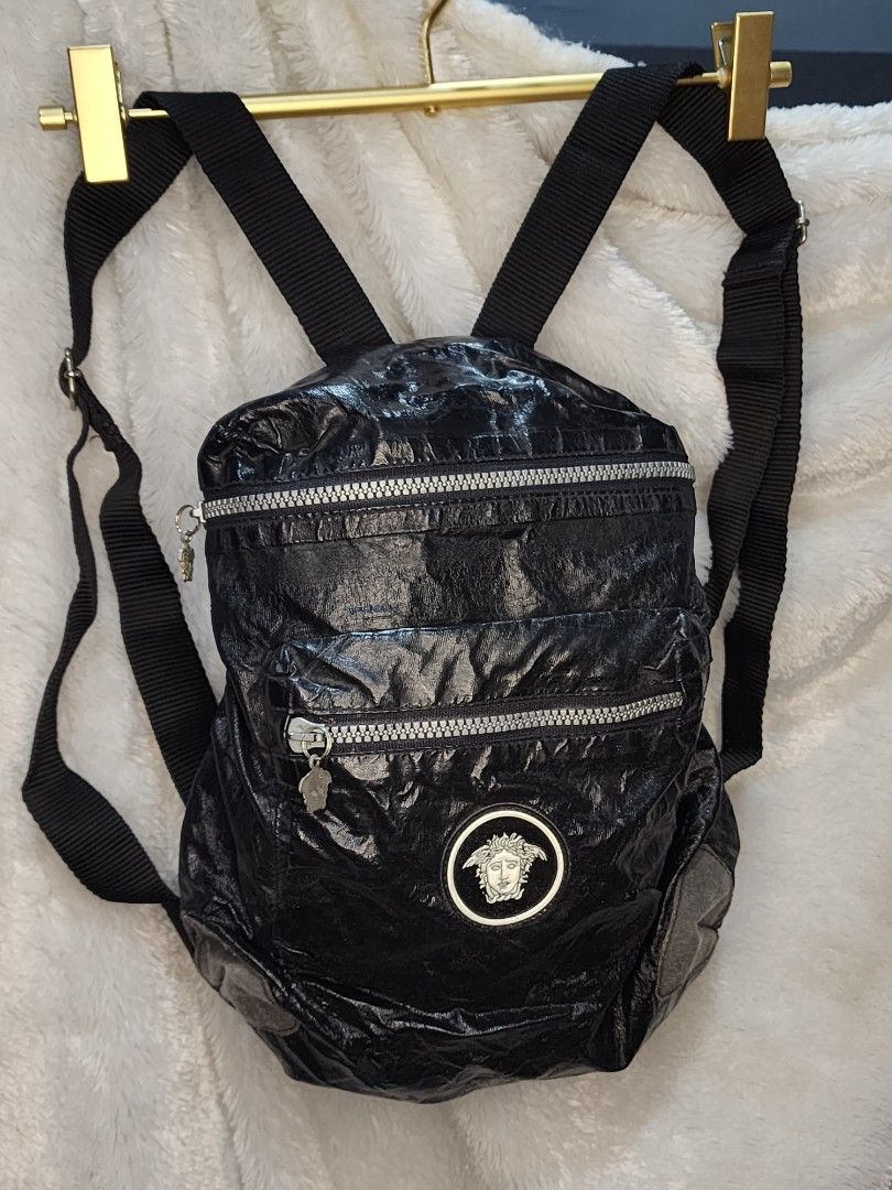 Young versace backpack patent leather
