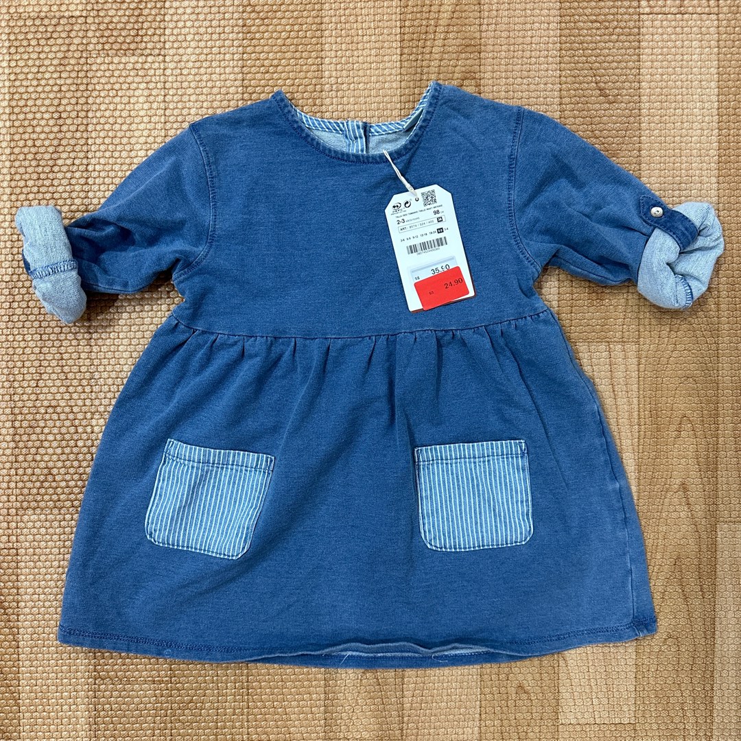 Zara Baby Girl Denim Dress, Babies & Kids, Babies & Kids Fashion on
