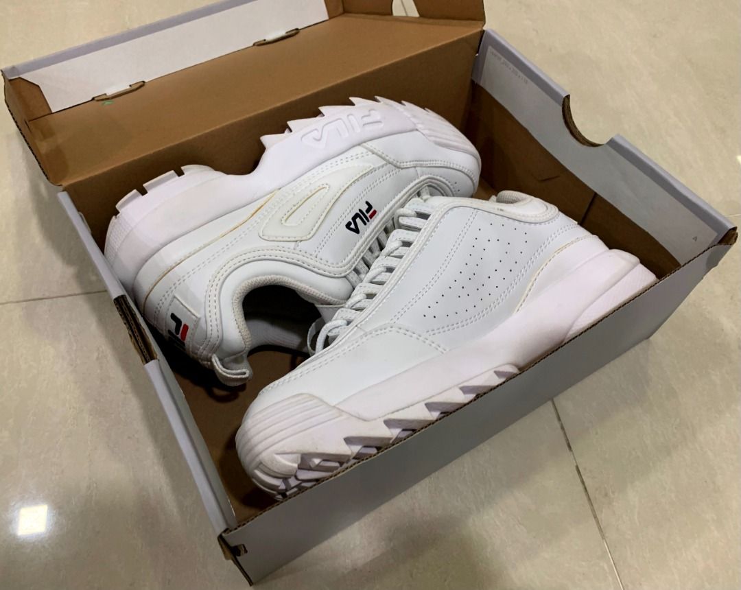 100 Authentic FILA Disruptor 2 Unisex Shoes White Shoes School Shoes UK5.5 EUR38 UK4.5 MM240 S 65