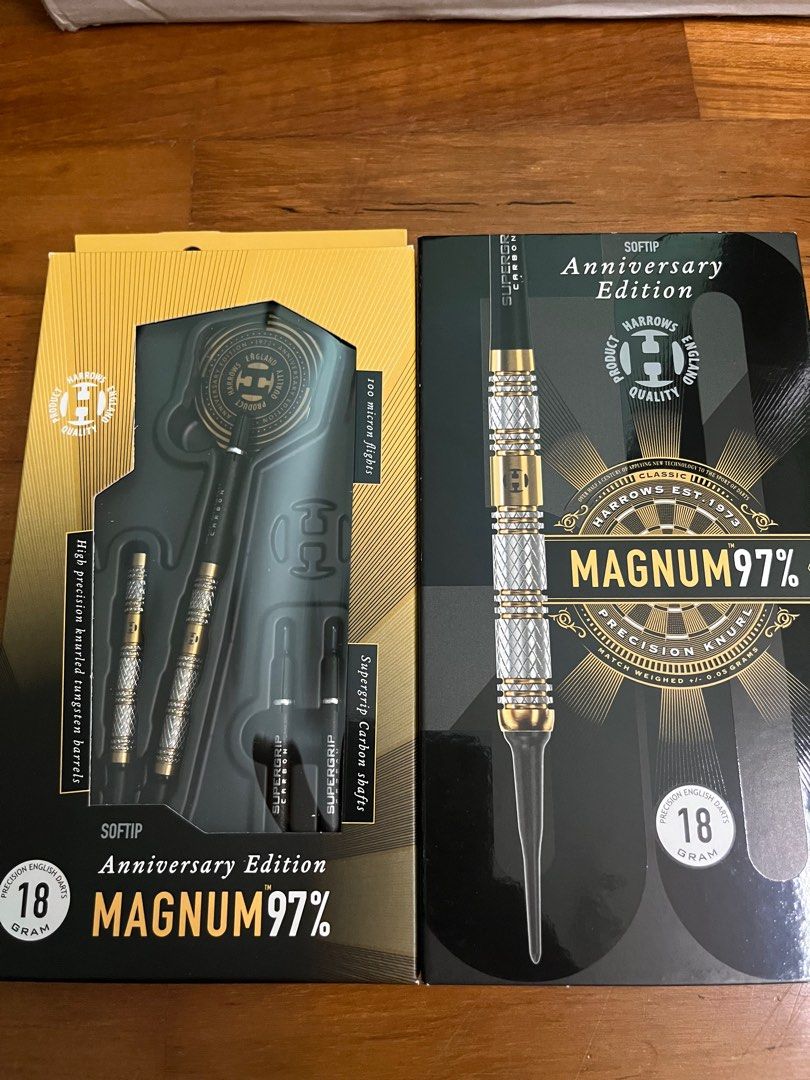 18g MAGNUM 97 TUNGSTEN SOFT TIP DARTS BY HARROWS, Sports Equipment