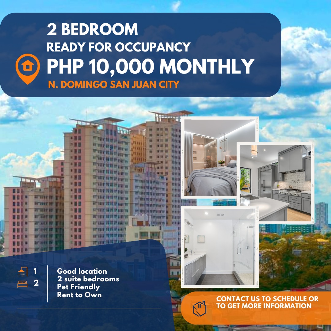 2BR 30sqm 10,000 Monthly Rent to Own Condo Ortigas LRT Sta. Mesa PUP