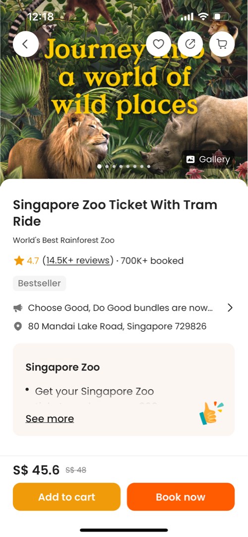 2x Singapore Zoo Tickets Adult, Tickets & Vouchers, Vouchers on Carousell