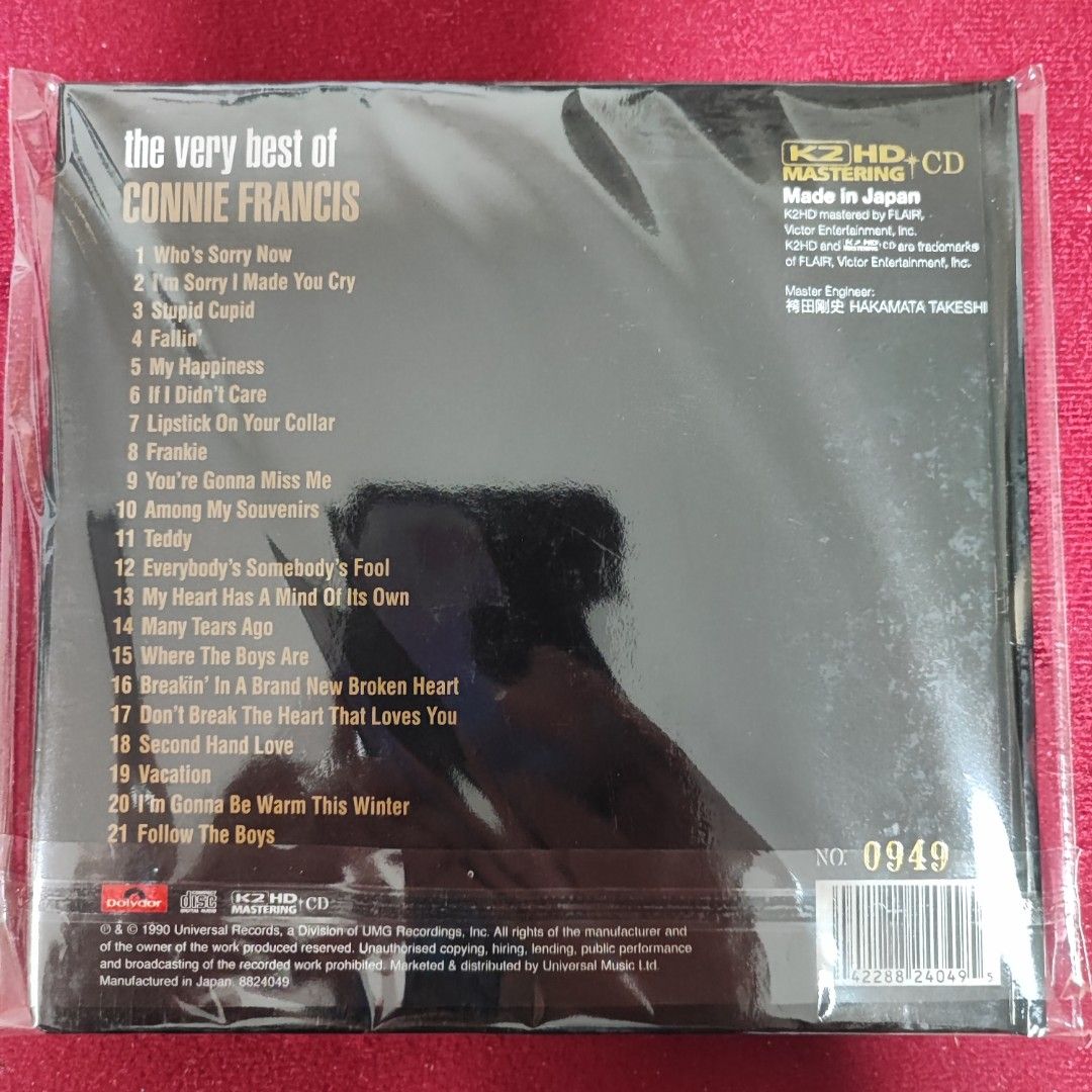 95%new 首批限量編號版Connie Francis The Very Best Of Japan K2HD