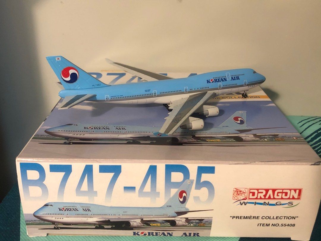 飛機模型1:400 Dragon Wings Korean Air B747-400, 興趣及遊戲, 收藏品