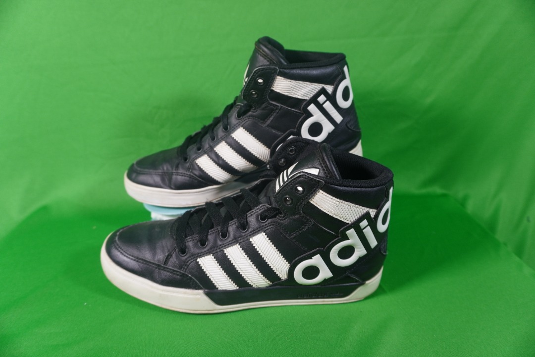 adidas Hardcourt Hi Big Logo #39 Black White Fesyen Pria Sepatu